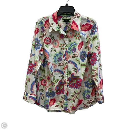 Blouse Long Sleeve By Talbots In Floral Print, Size: 1x