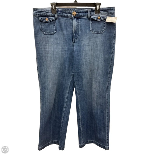 Jeans Wide Leg By Talbots In Blue Denim, Size: 16