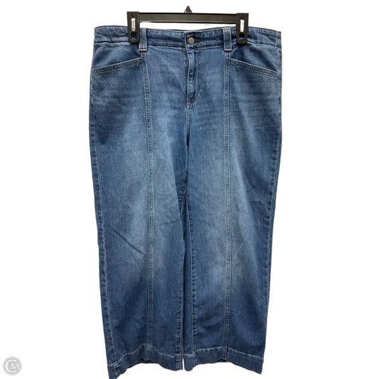 Jeans Wide Leg By Talbots In Blue Denim, Size: 16