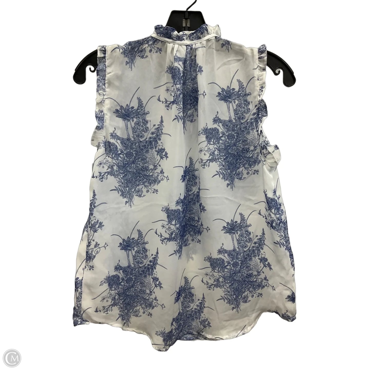 Top Sleeveless By Carolina Belle In Blue & White, Size: S
