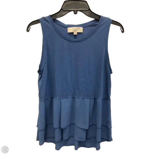 Top Sleeveless By Loft In Blue, Size: S