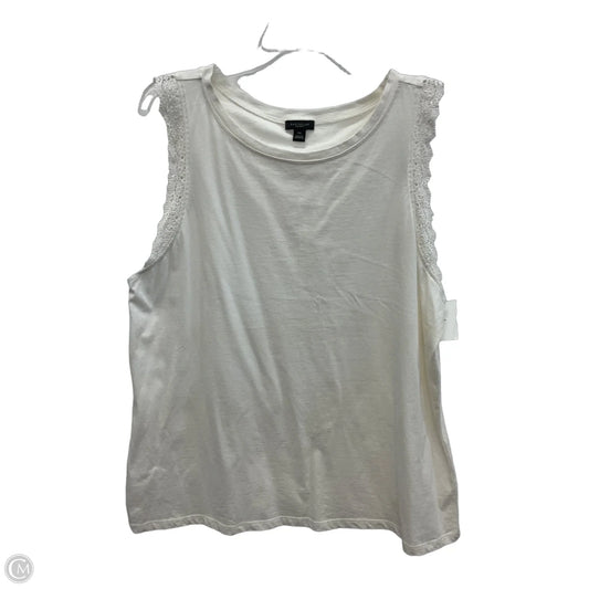 Top Sleeveless By Ann Taylor In White, Size: Xxl
