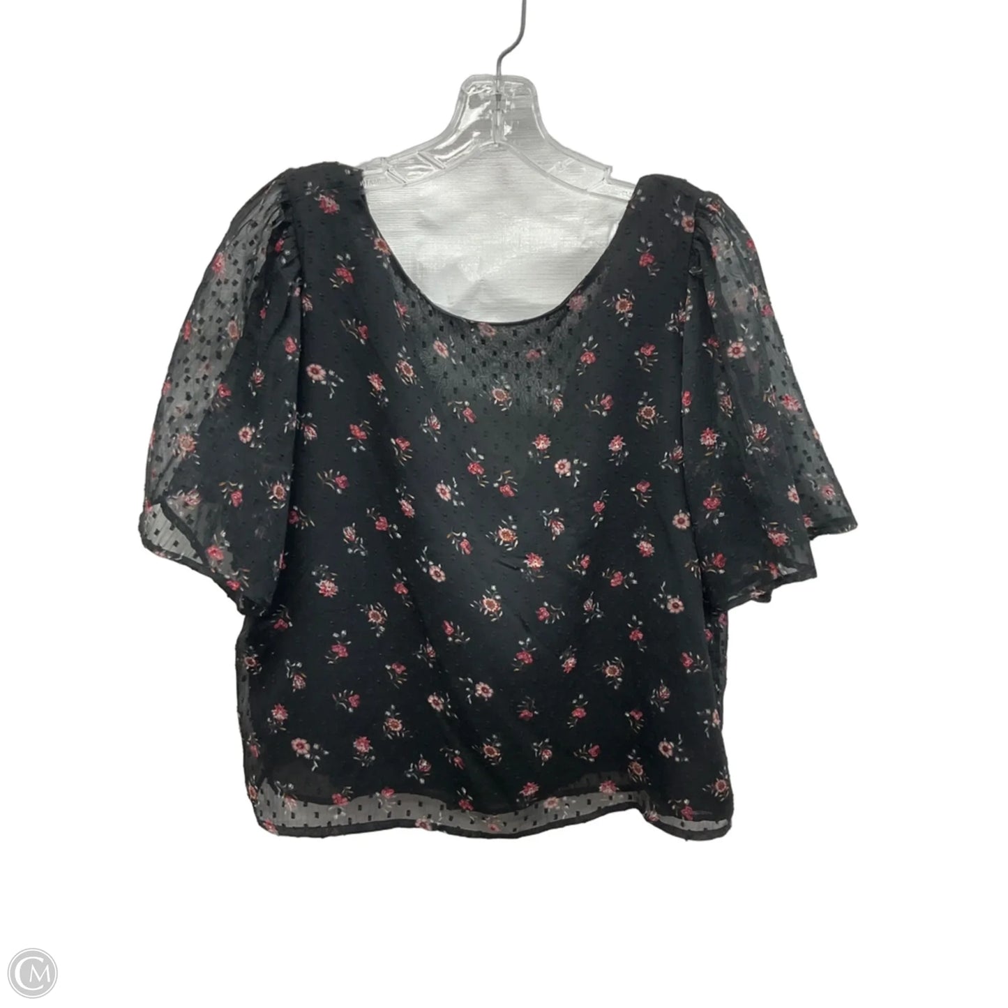Top Short Sleeve By Loft In Black, Size: L