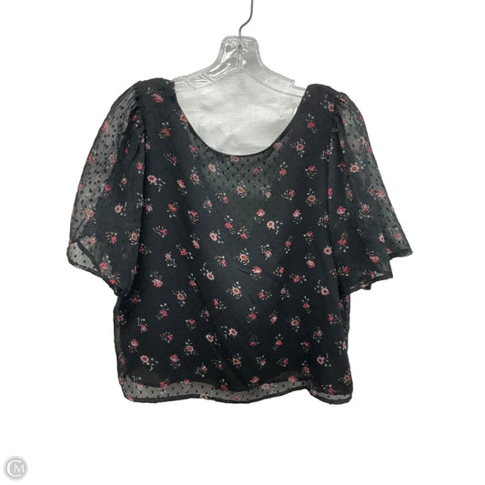Top Short Sleeve By Loft In Black, Size: L