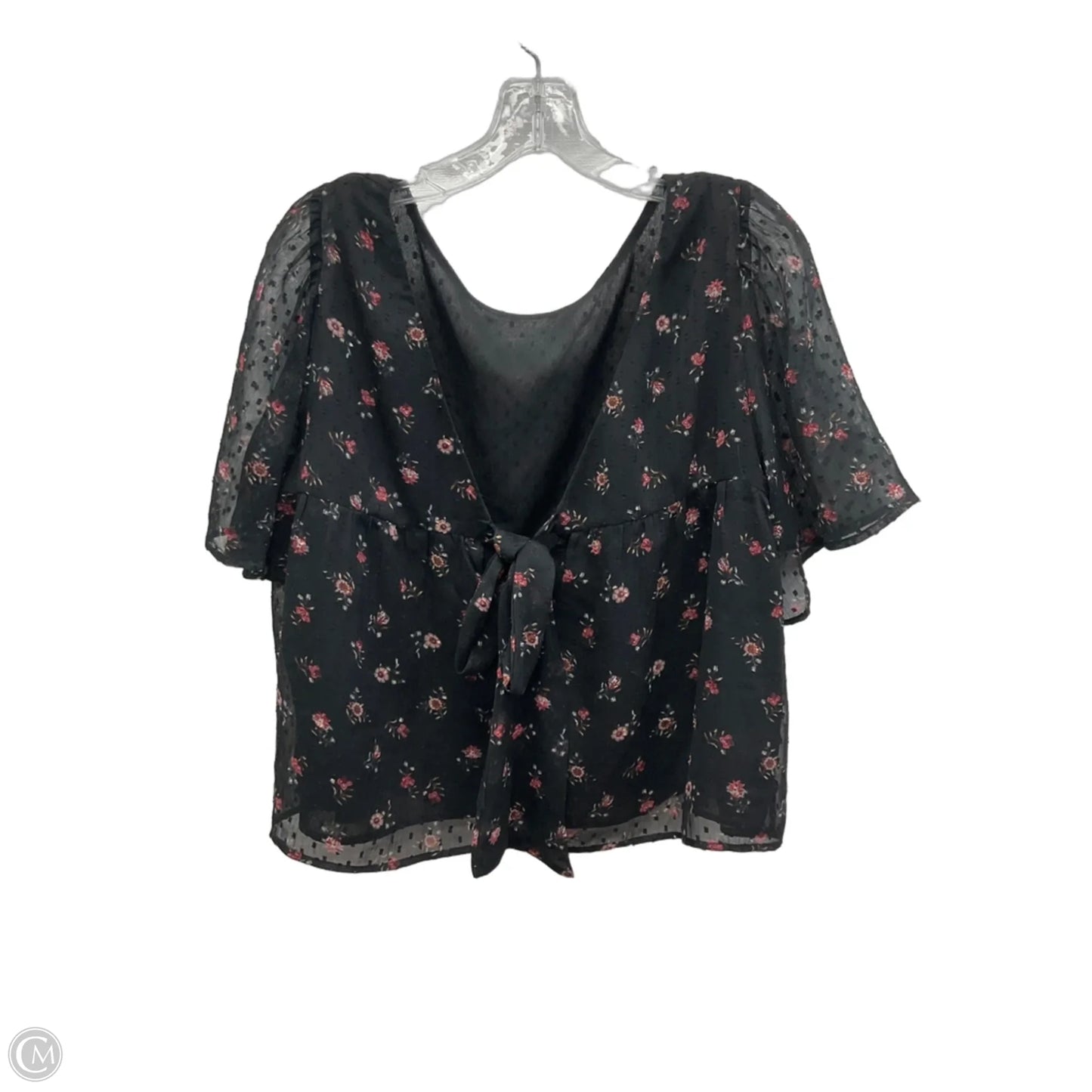 Top Short Sleeve By Loft In Black, Size: L