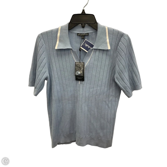 Top Short Sleeve By Adrianna Papell In Blue, Size: L