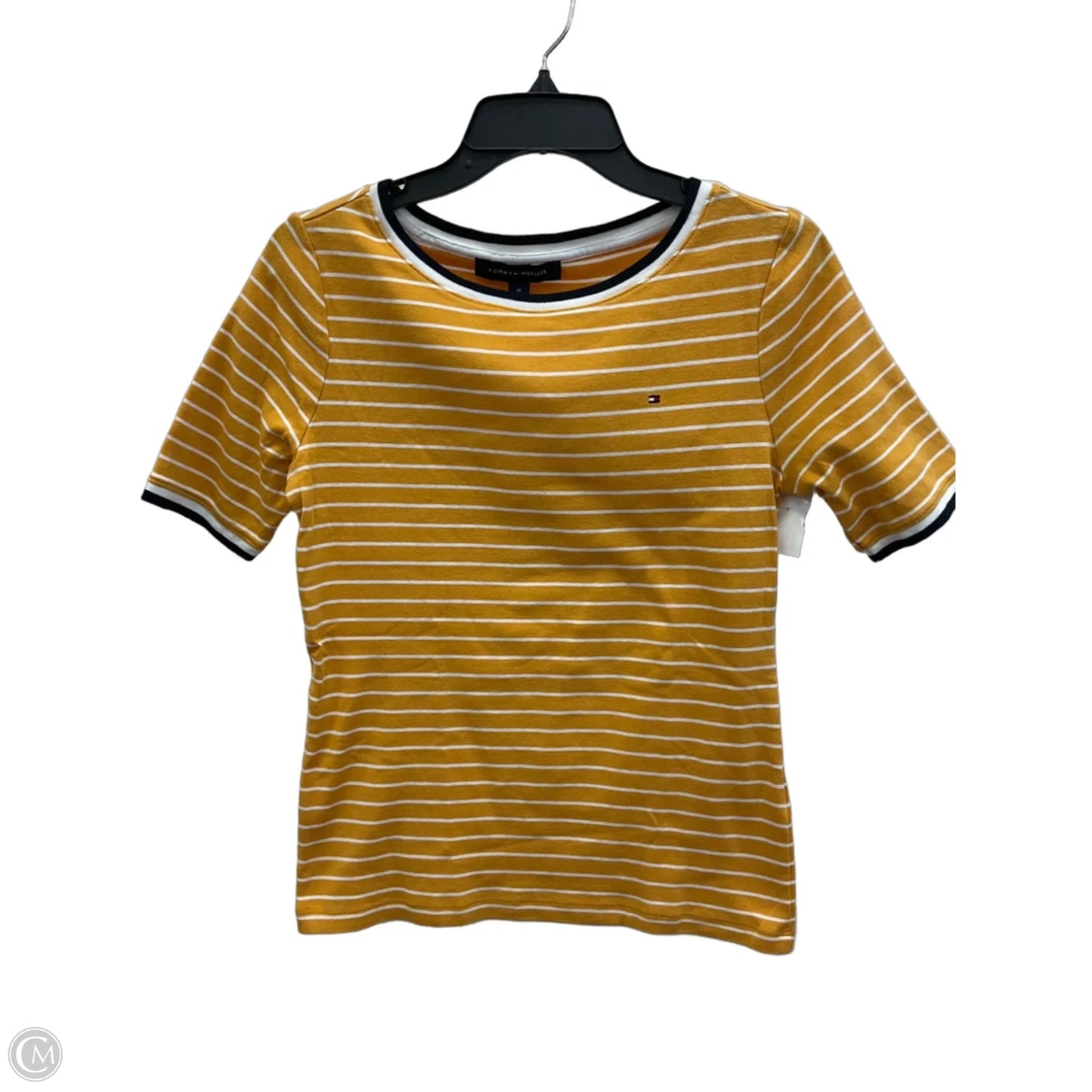 Top Short Sleeve By Tommy Hilfiger In Yellow, Size: M