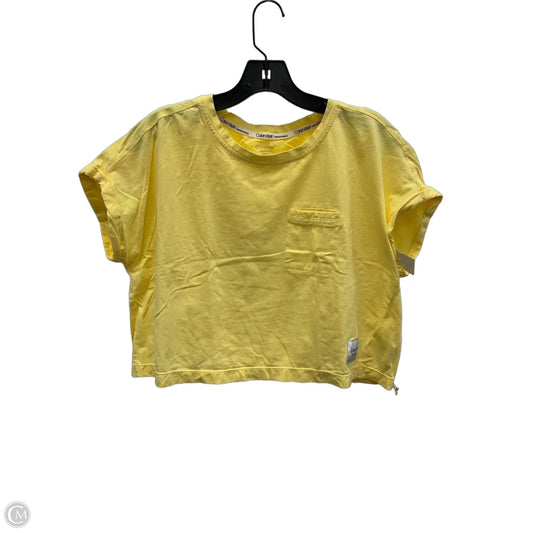 Top Short Sleeve By Calvin Klein In Yellow, Size: S