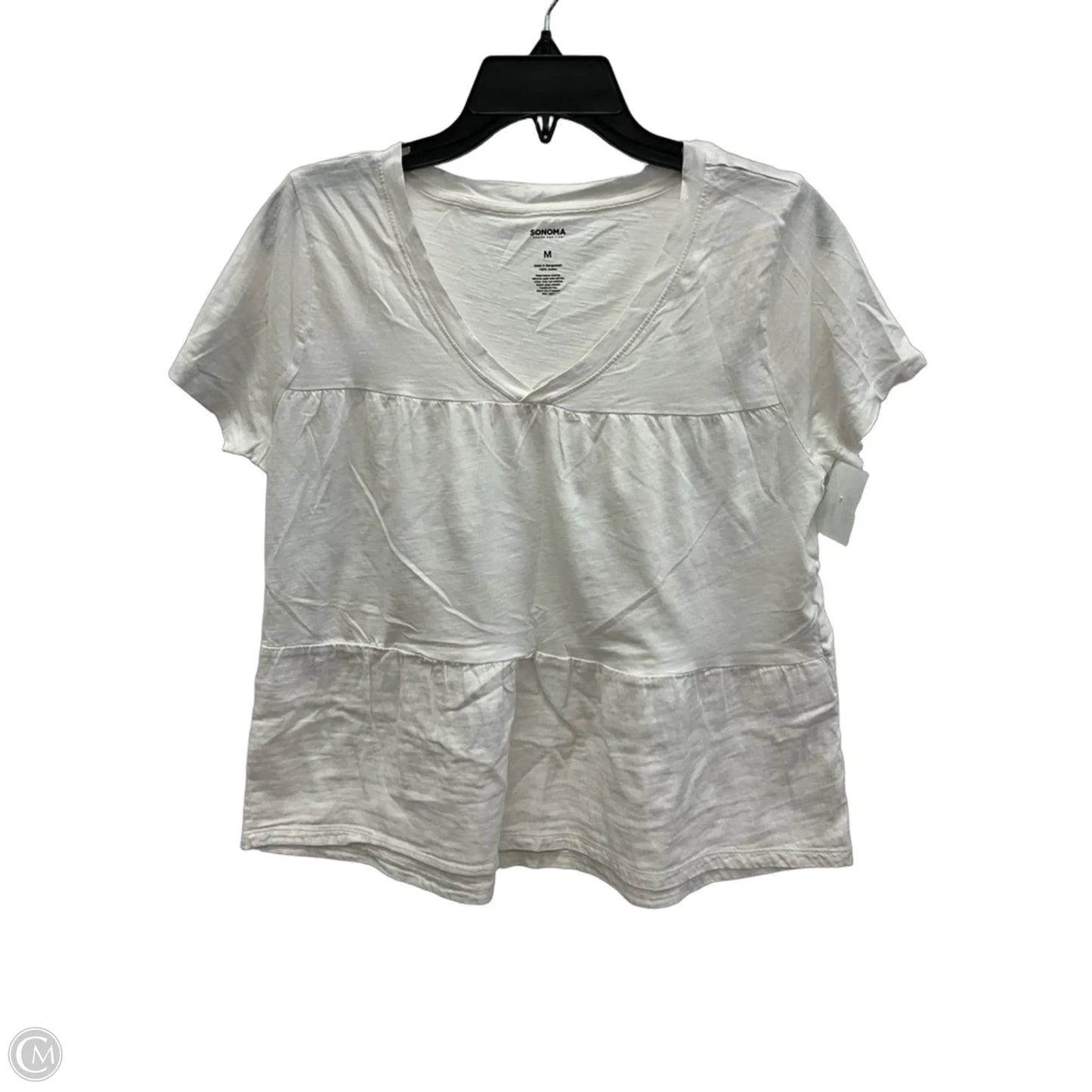 Top Short Sleeve By Sonoma In White, Size: M