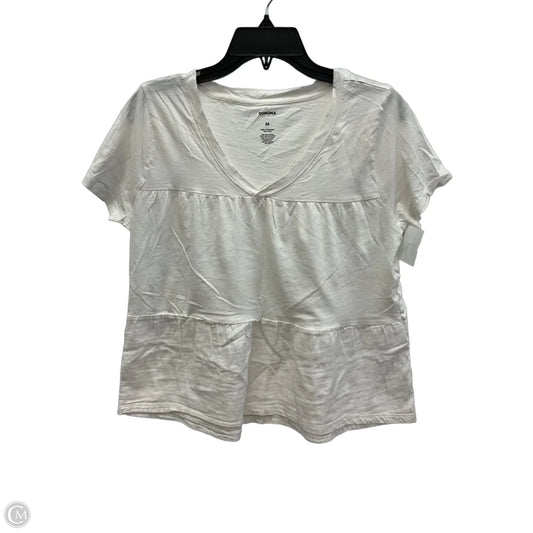Top Short Sleeve By Sonoma In White, Size: M