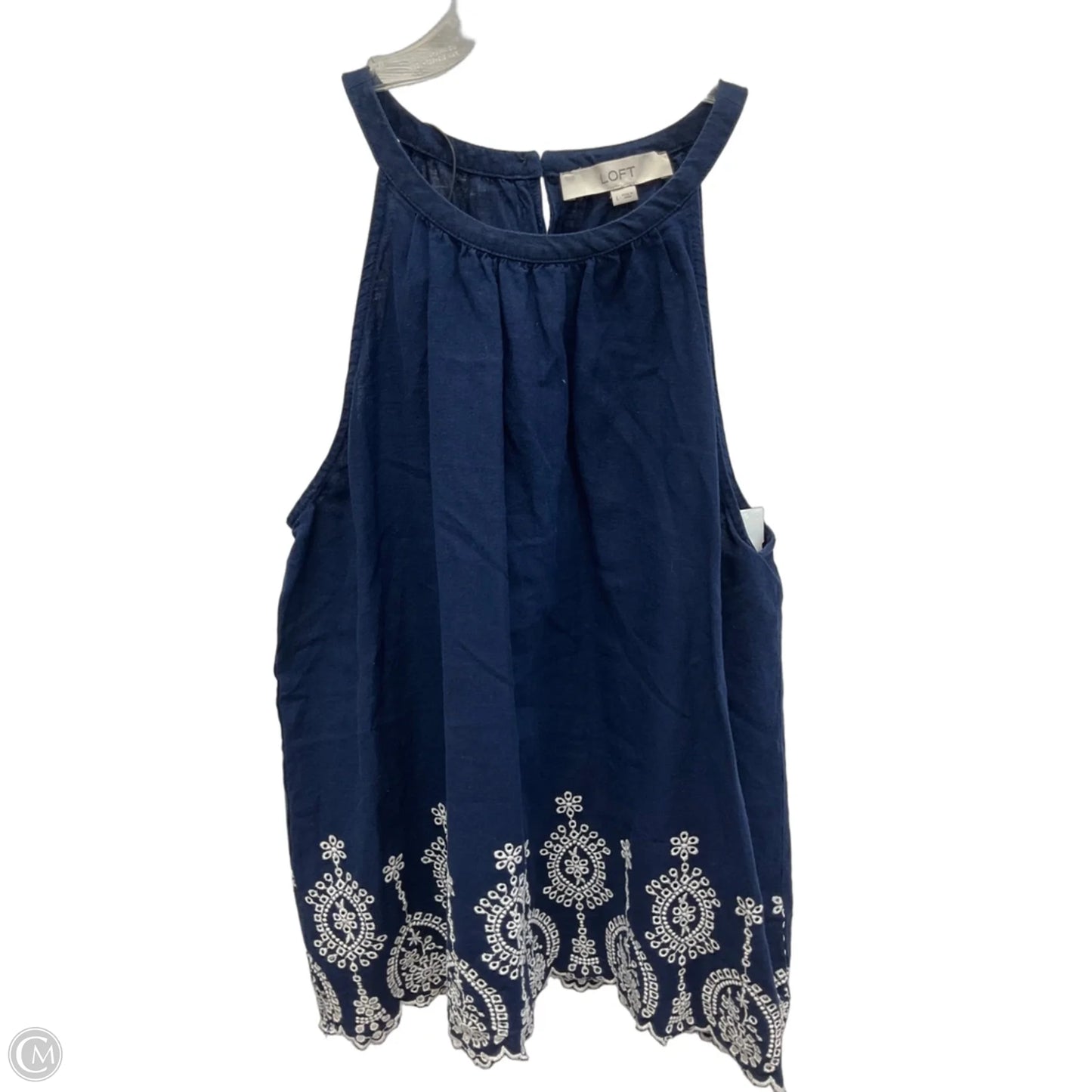 Top Sleeveless By Loft In Navy, Size: L