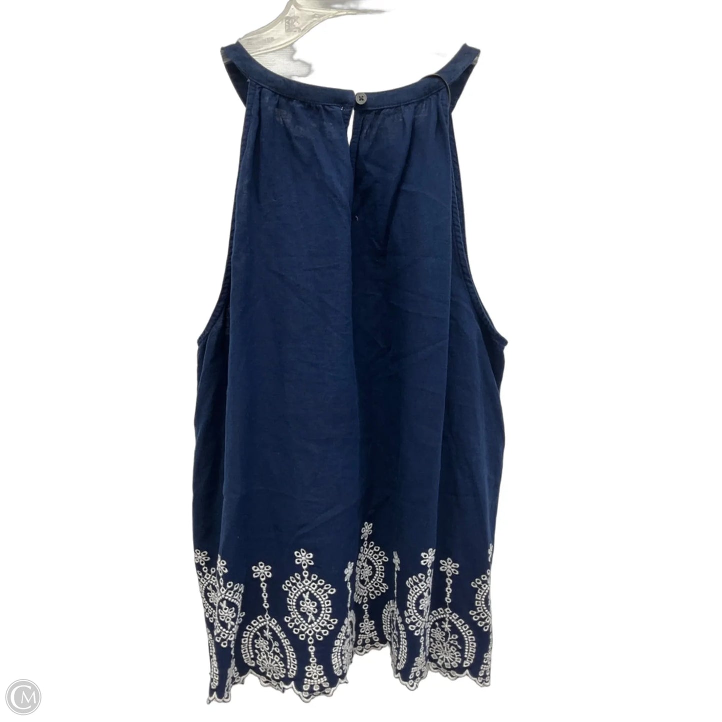 Top Sleeveless By Loft In Navy, Size: L