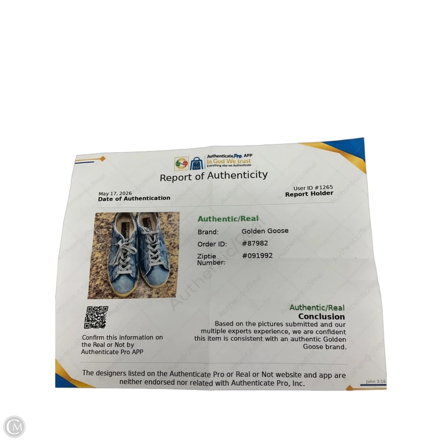 Shoes Luxury Designer By Golden Goose In Blue Denim, Size: 7.5