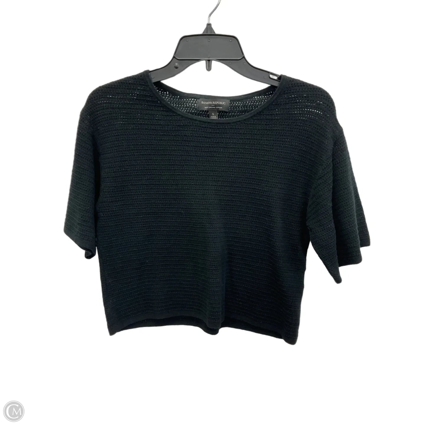 Top Short Sleeve By Banana Republic In Black, Size: S