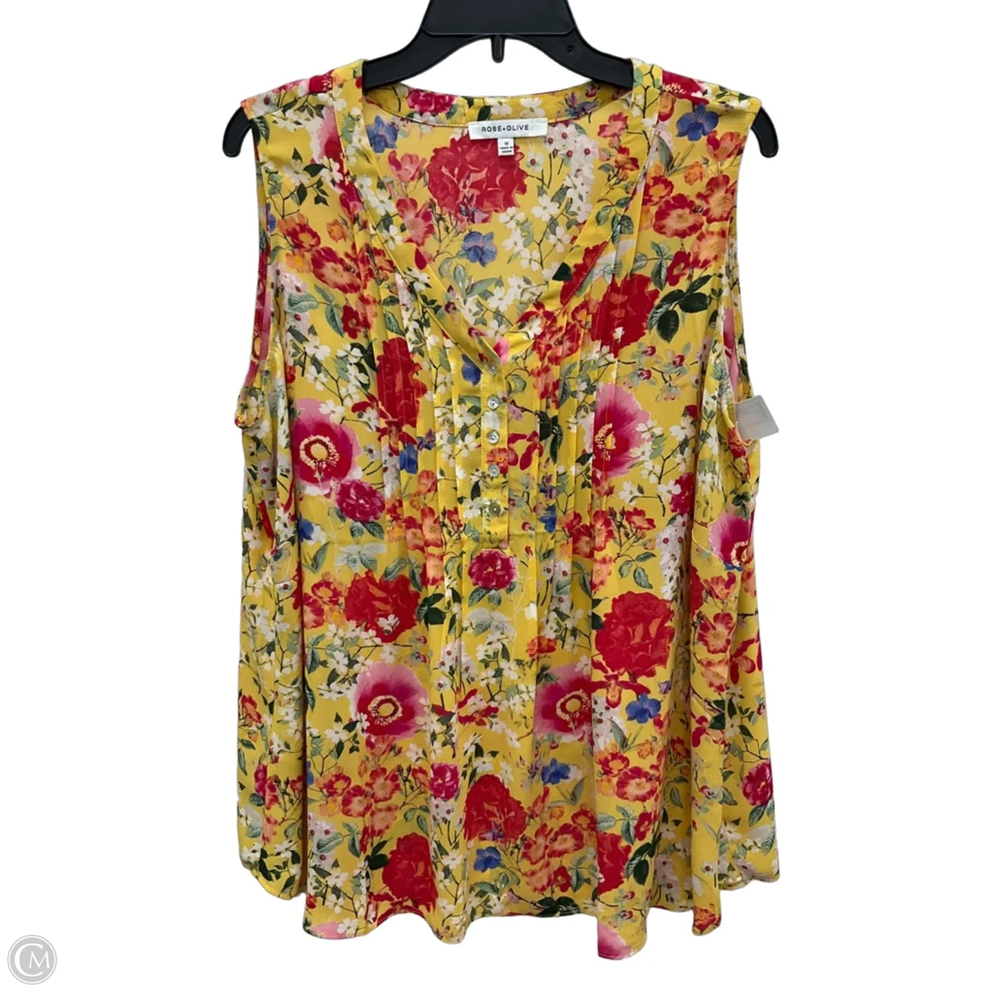 Top Sleeveless By Rose And Olive In Floral Print, Size: 1x