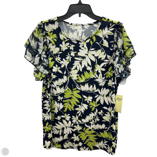 Top Short Sleeve By Clothes Mentor In Blue & Green, Size: 1x