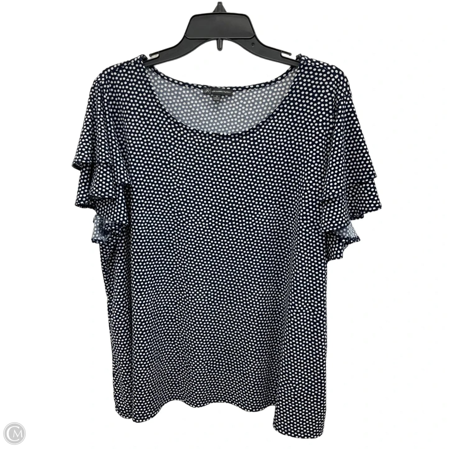 Top Short Sleeve By Adrianna Papell In Polkadot Pattern, Size: 2x