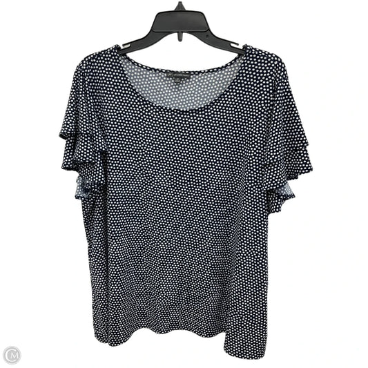Top Short Sleeve By Adrianna Papell In Polkadot Pattern, Size: 2x