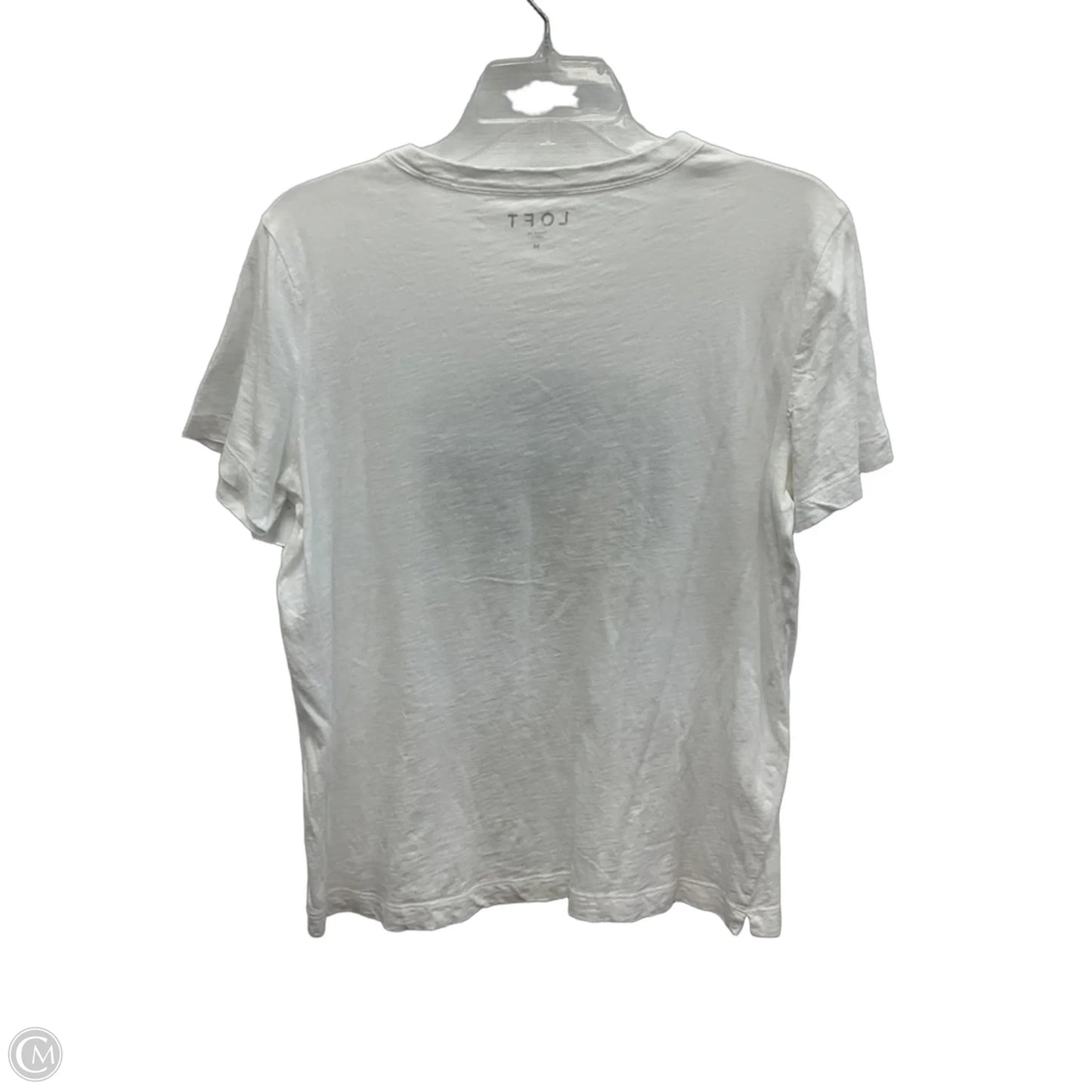 Top Short Sleeve By Loft In White, Size: M