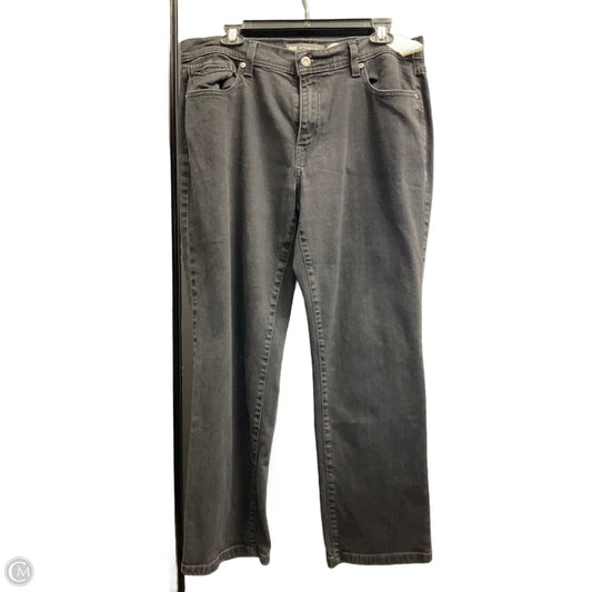 Jeans Straight By Levis In Black Denim, Size: 14