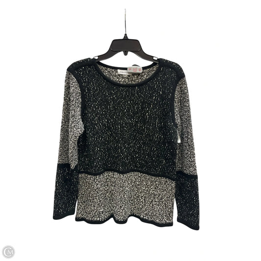 Sweater By Calvin Klein In Black & White, Size: L