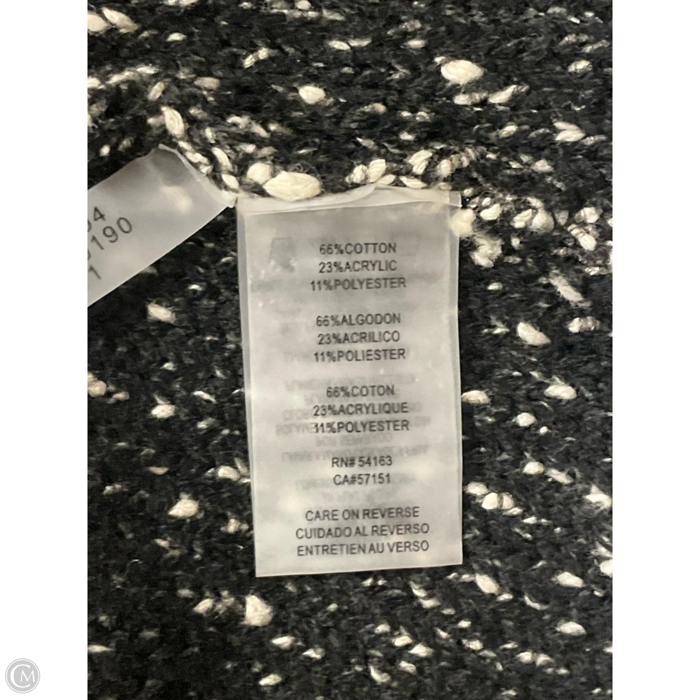 Sweater By Calvin Klein In Black & White, Size: L