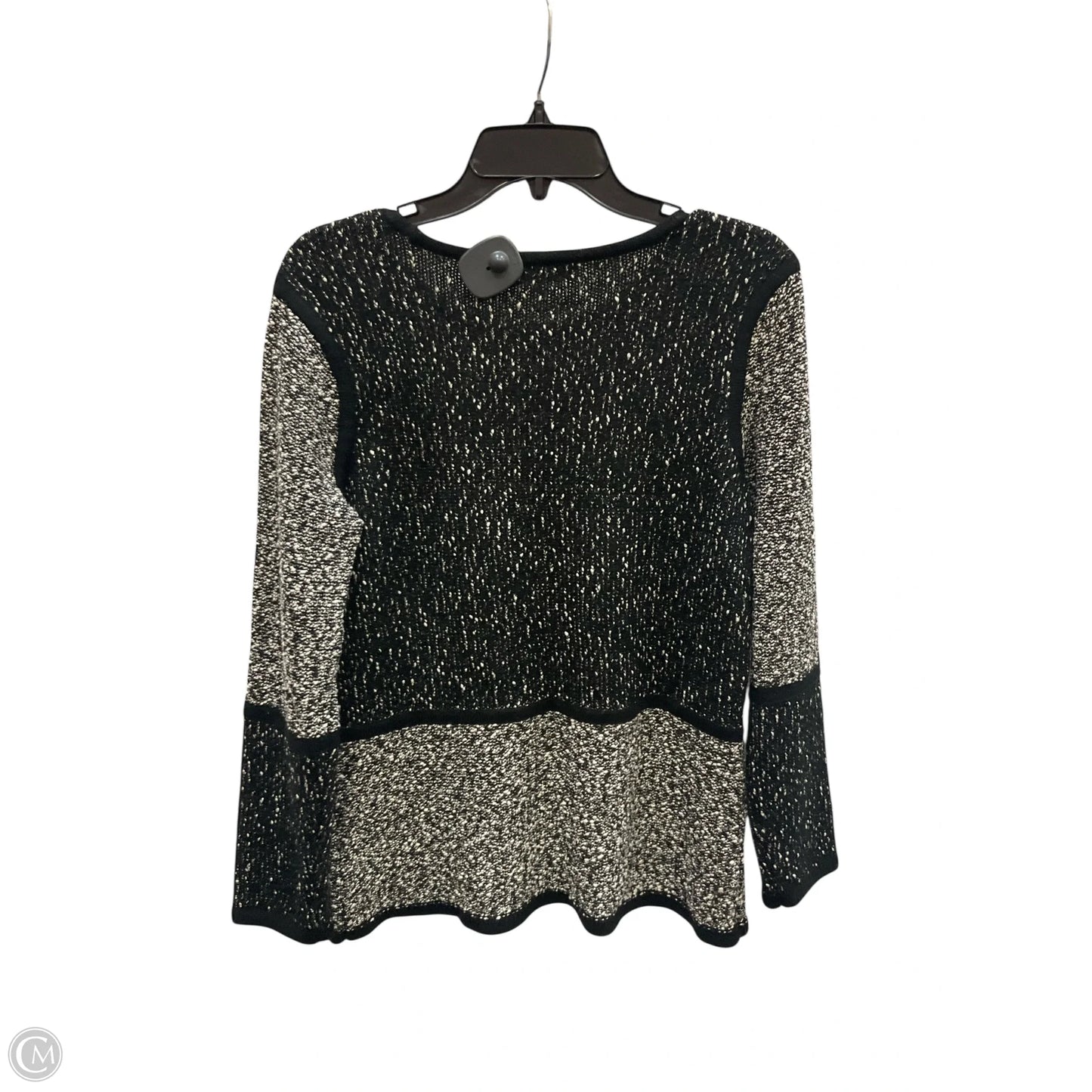 Sweater By Calvin Klein In Black & White, Size: L