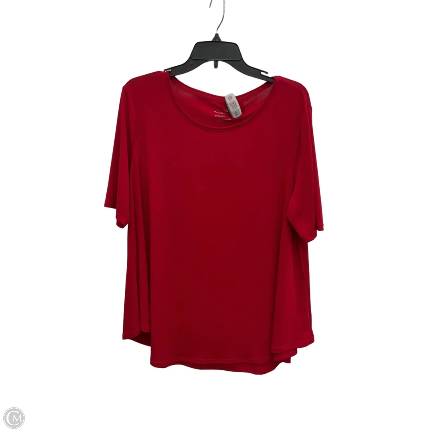 Top Short Sleeve Basic By Chicos In Red, Size: L