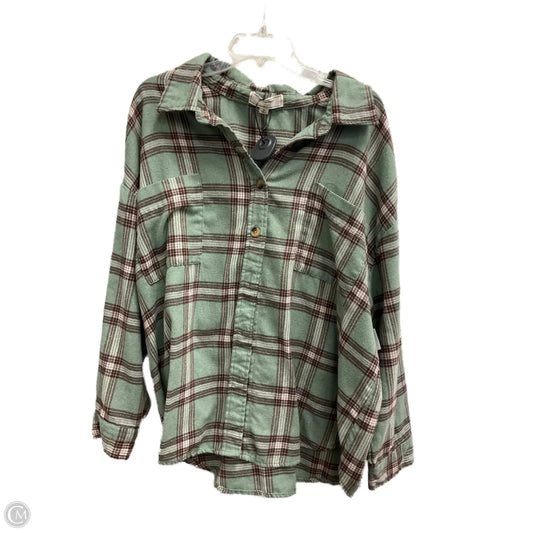 Blouse Long Sleeve By No Comment In Plaid Pattern, Size: 3x