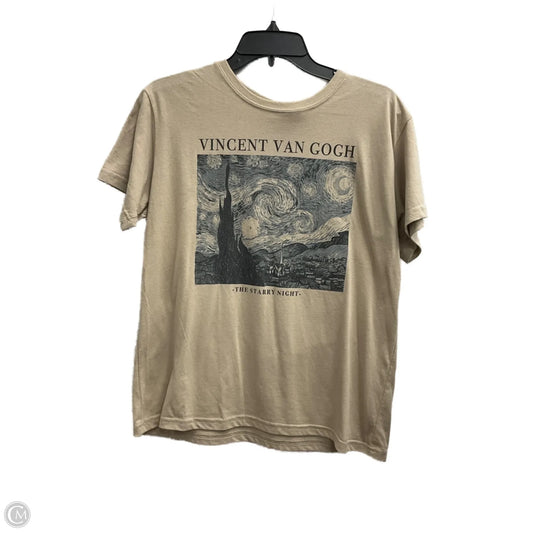 Top Short Sleeve By Clothes Mentor In Beige, Size: L