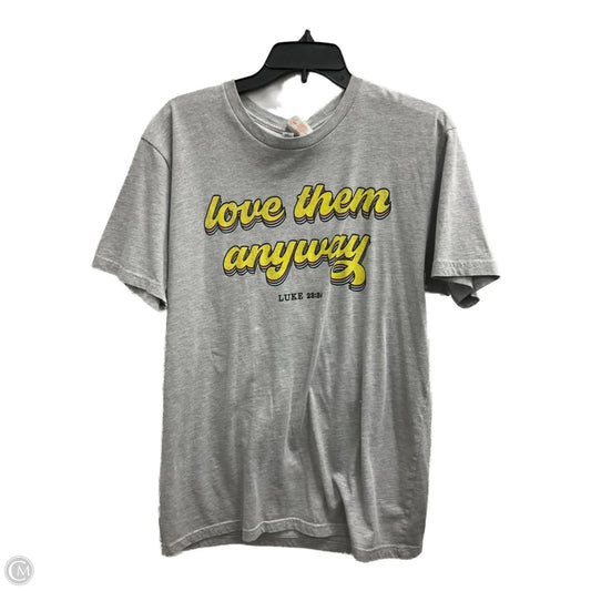 Top Short Sleeve By Next Level In Grey, Size: L