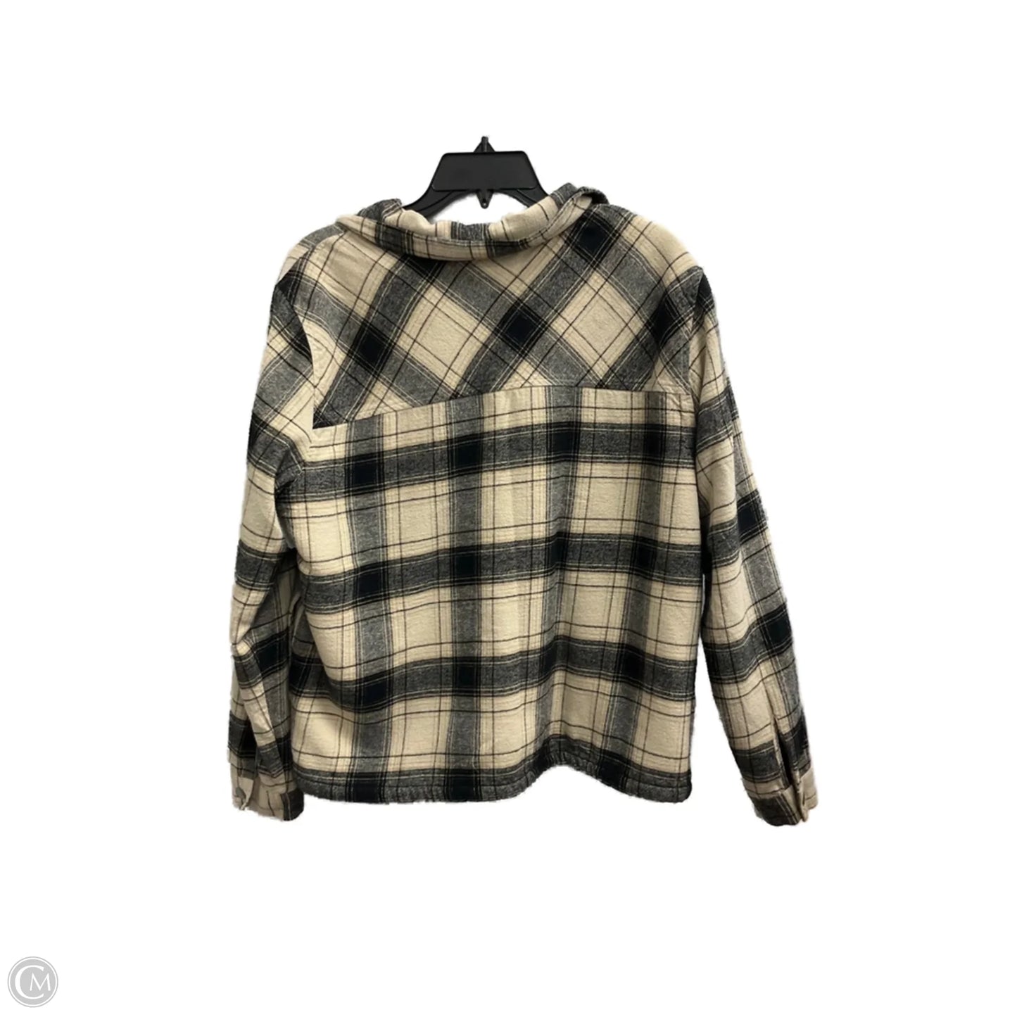 Jacket Faux Fur & Sherpa By Lucky Brand In Plaid Pattern, Size: L
