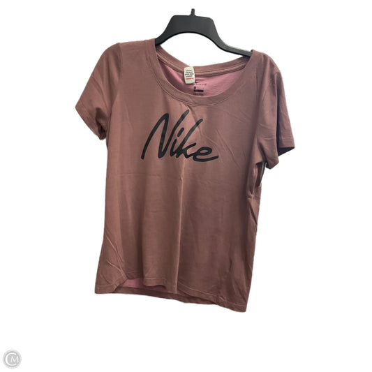 Athletic Top Short Sleeve By Nike In Maroon, Size: M
