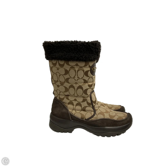 Boots Designer By Coach In Brown, Size: 8.5
