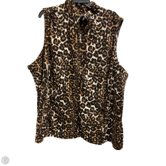 Vest Faux Fur & Sherpa By Laura Scott In Animal Print, Size: 3x