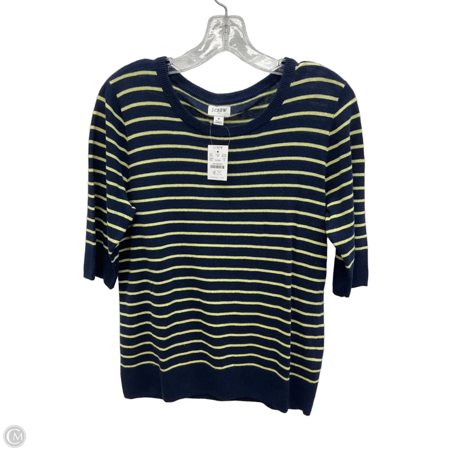 Top Short Sleeve By J. Crew In Blue & Yellow, Size: S