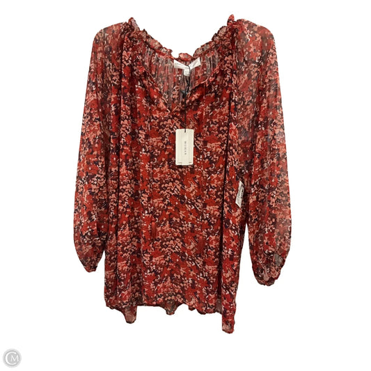Top Long Sleeve By Chelsea And Theodore In Red, Size: 3x
