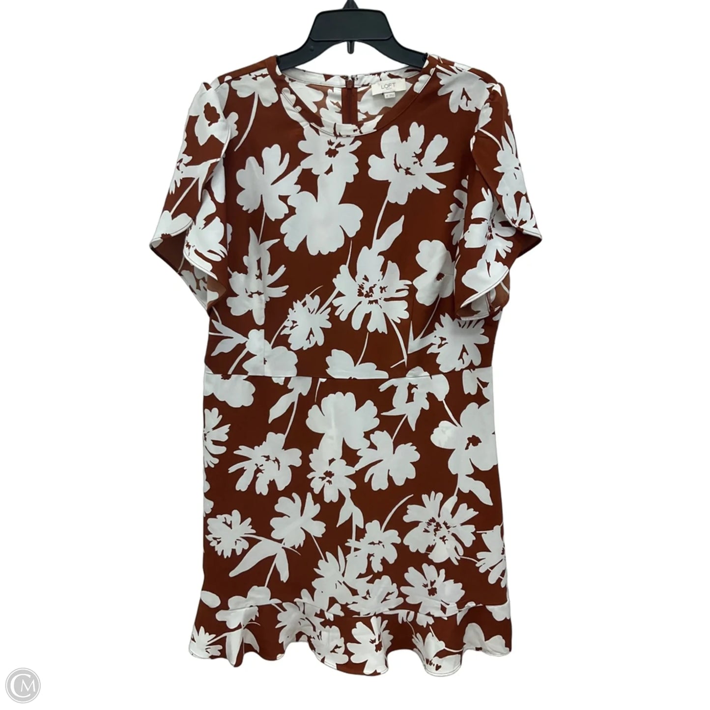 Dress Casual Midi By Loft In Orange & White, Size: Xl