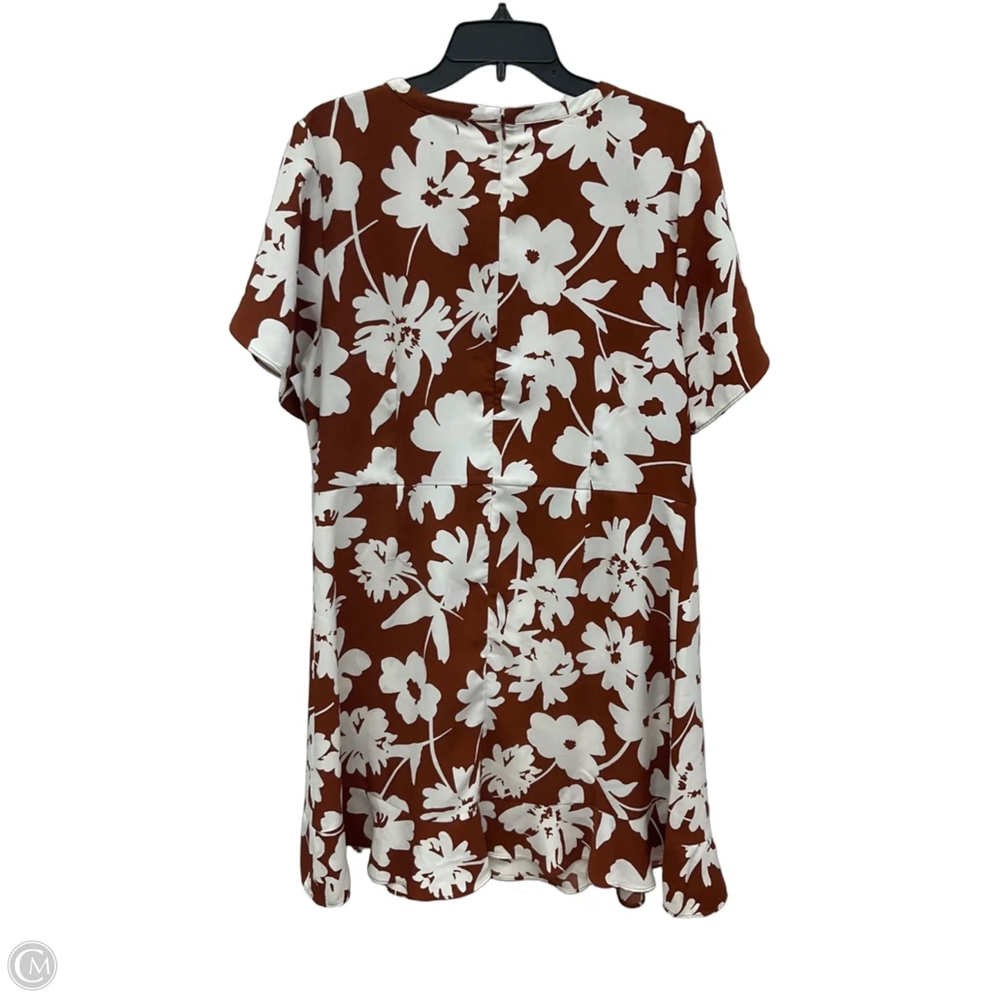 Dress Casual Midi By Loft In Orange & White, Size: Xl