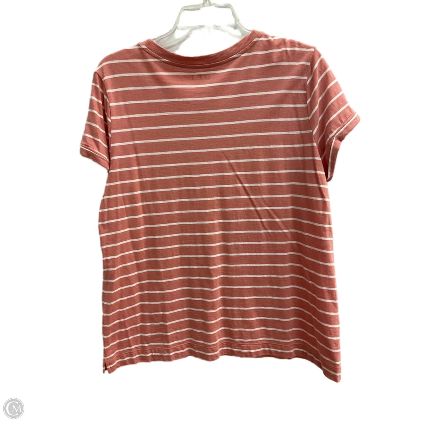 Top Sleeveless By Loft In Pink & White, Size: L