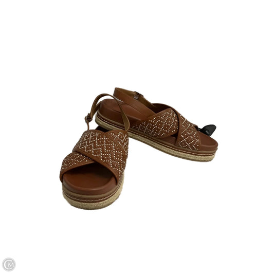 Sandals Heels Wedge By Universal Thread In Brown, Size: 9.5