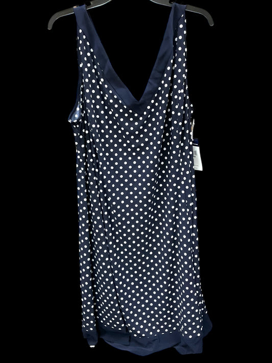 Dress Casual Midi By Chaps In Navy, Size: 3x