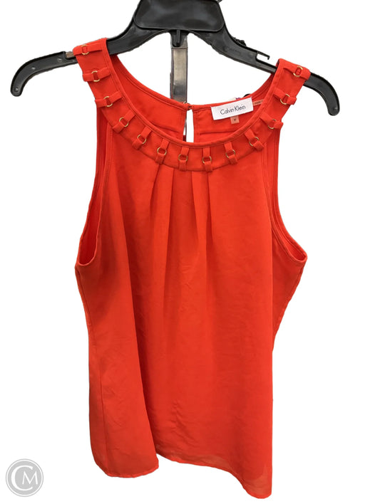 Top Sleeveless By Calvin Klein In Orange, Size: M