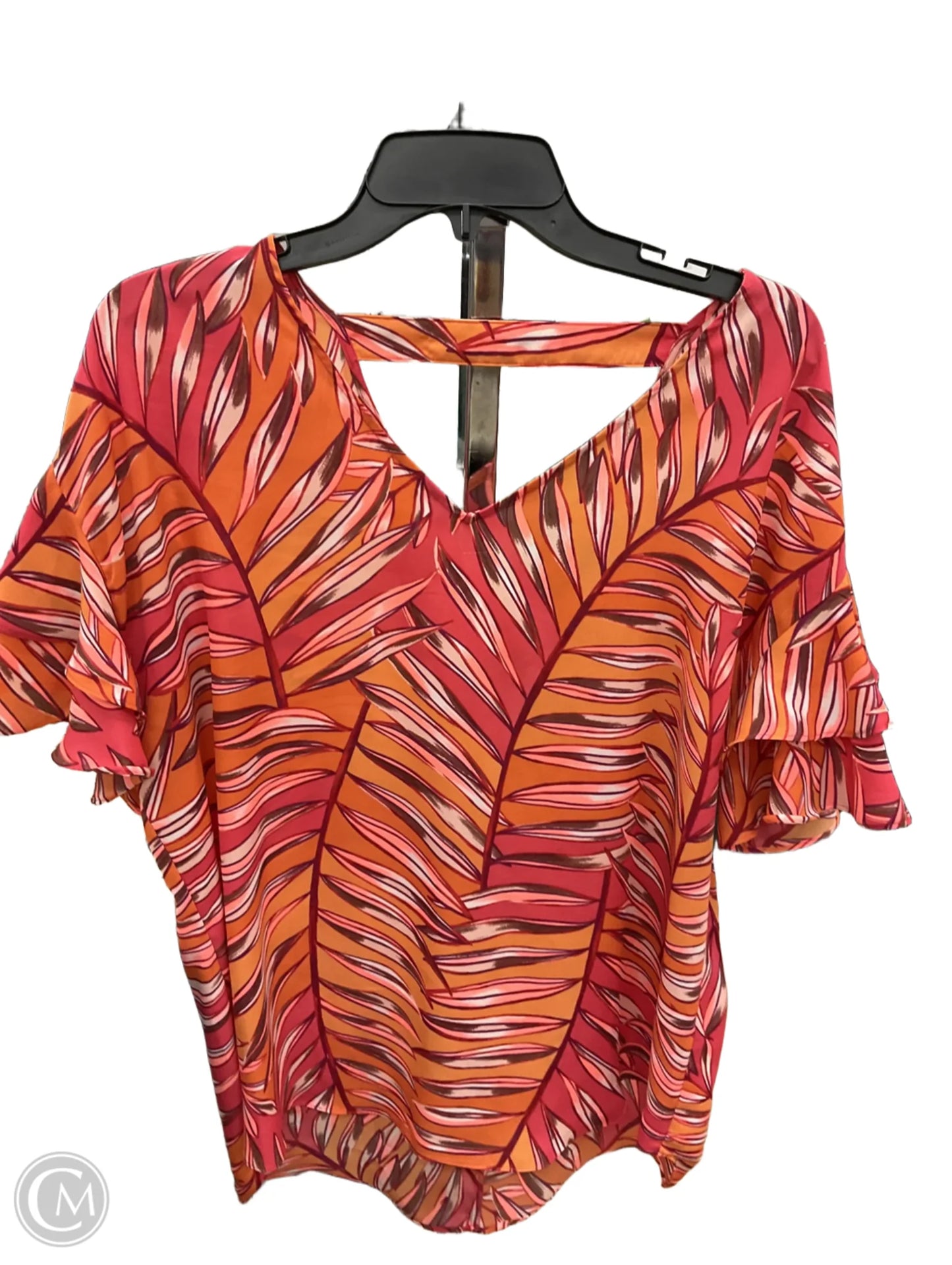 Top Short Sleeve By Apt 9 In Orange, Size: L