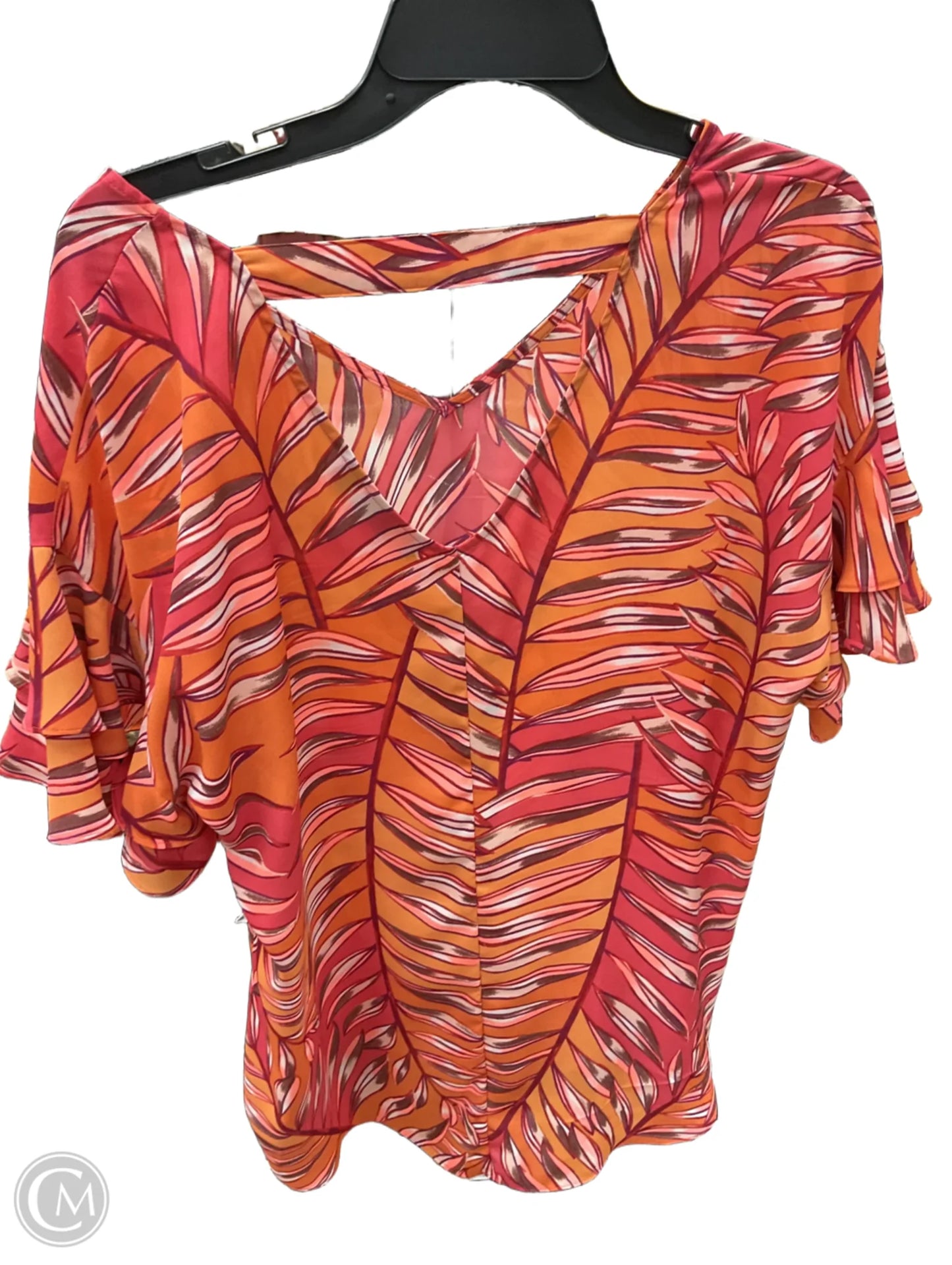 Top Short Sleeve By Apt 9 In Orange, Size: L