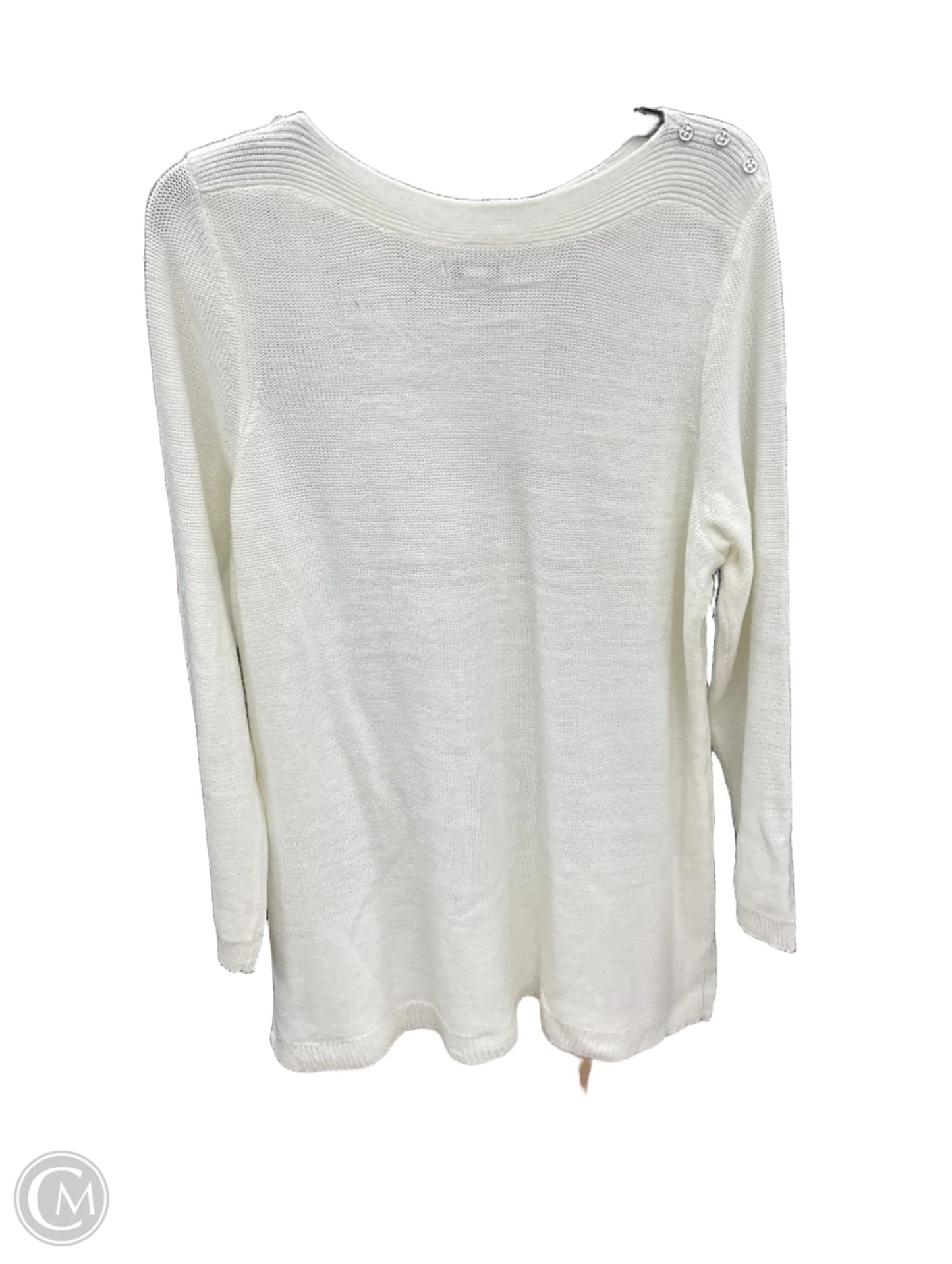 Top Long Sleeve By Croft And Barrow In White, Size: Xxl