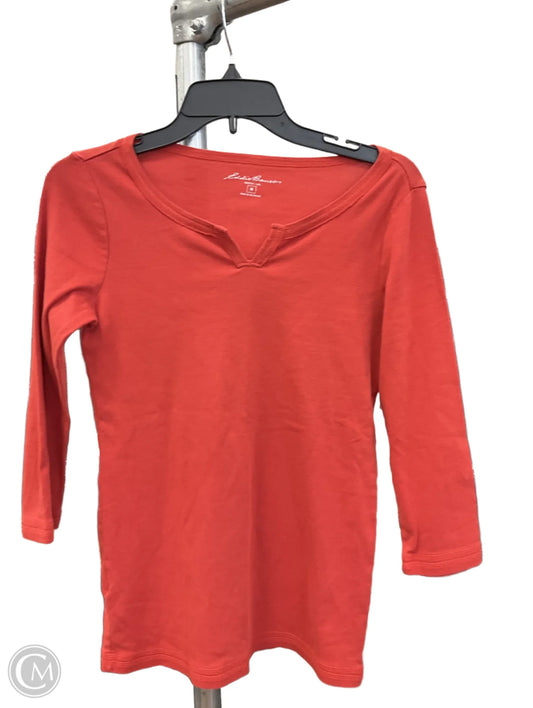 Top 3/4 Sleeve By Eddie Bauer In Orange, Size: M