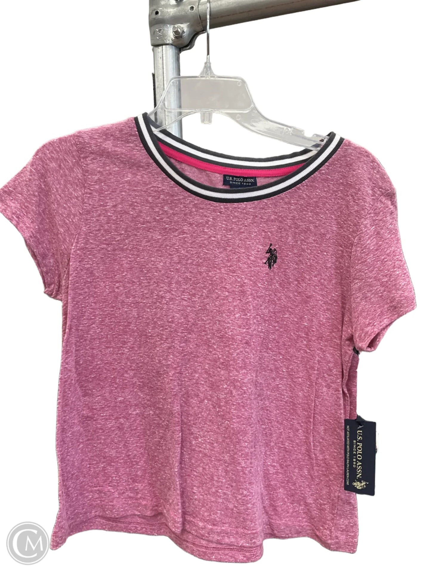 Top Short Sleeve By Us Polo Assoc In Pink, Size: L