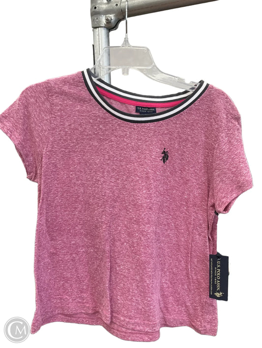 Top Short Sleeve By Us Polo Assoc In Pink, Size: L