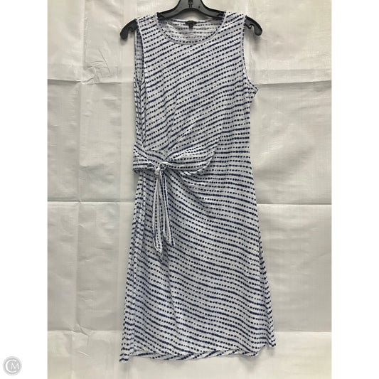 Dress Casual Midi By Talbots In Blue & White, Size: M